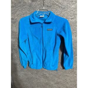Champion Fleece Jacket Womens S Full Zip Drawstring Blue
